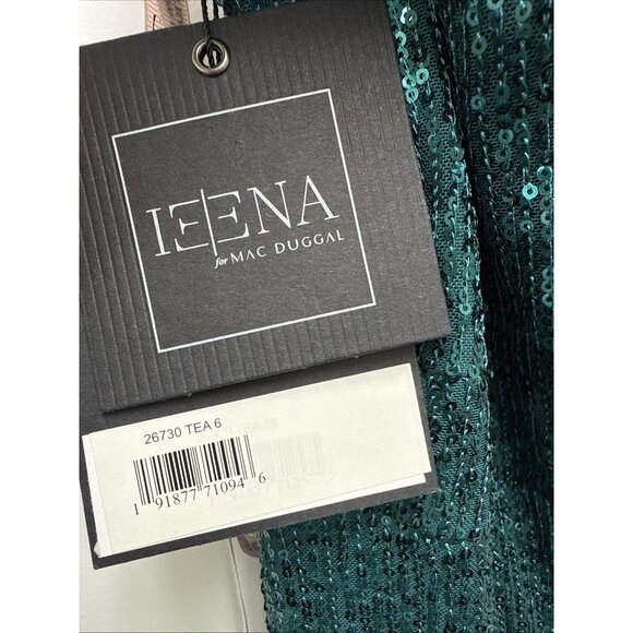 Mac Duggal Size 6 Green 26730 Sequined One Shoulder Cut Out Formal Gown Dress - Picture 11 of 16